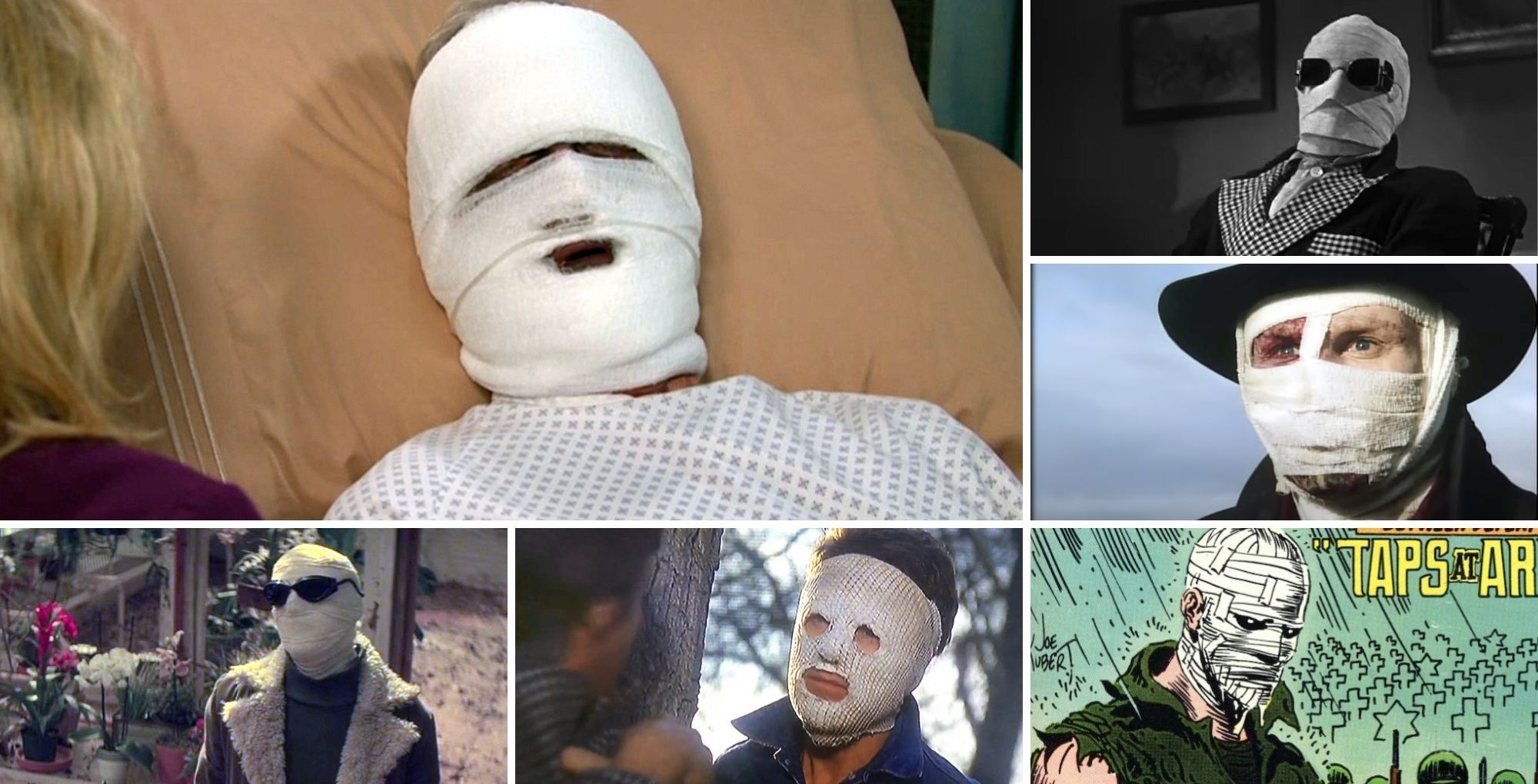 Days of Our Lives&#039; John with other bandaged characters. | Image Source: Peacock, various