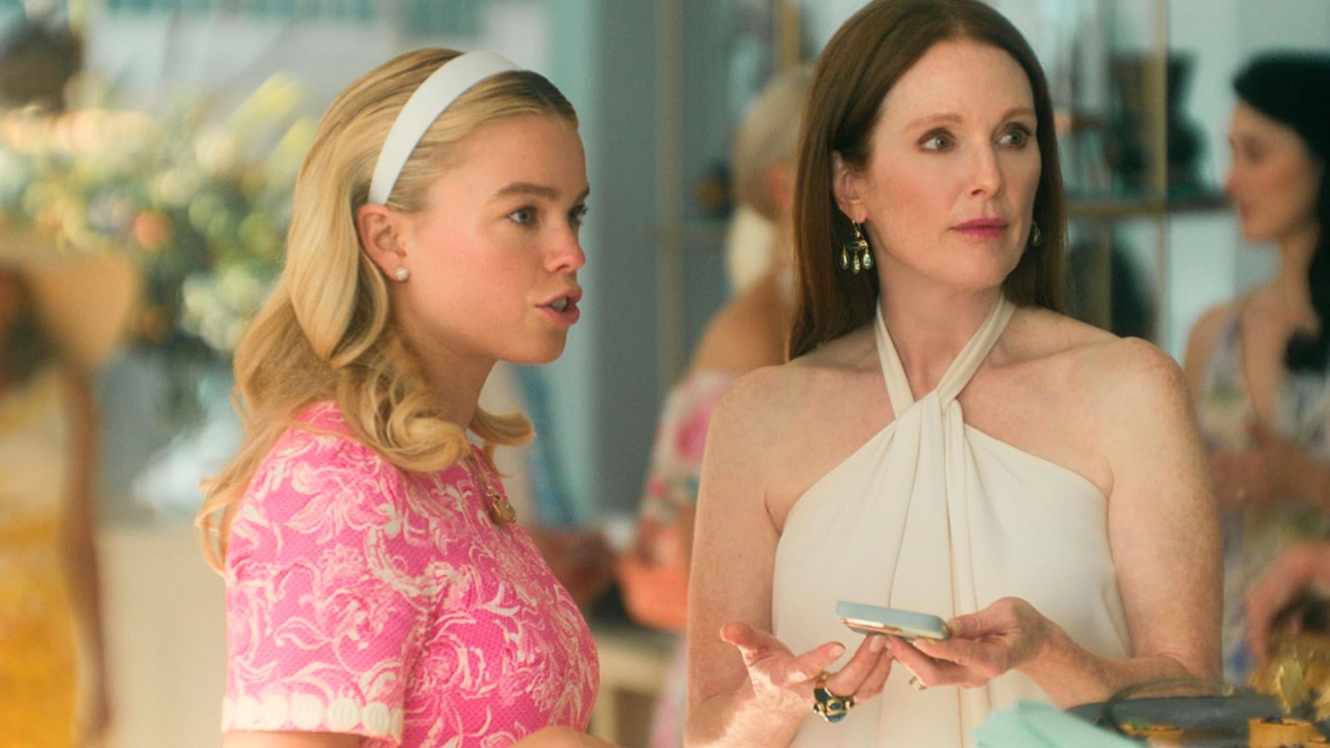 Julianne Moore and Milly Alcock in Sirens (Image via Netflix)