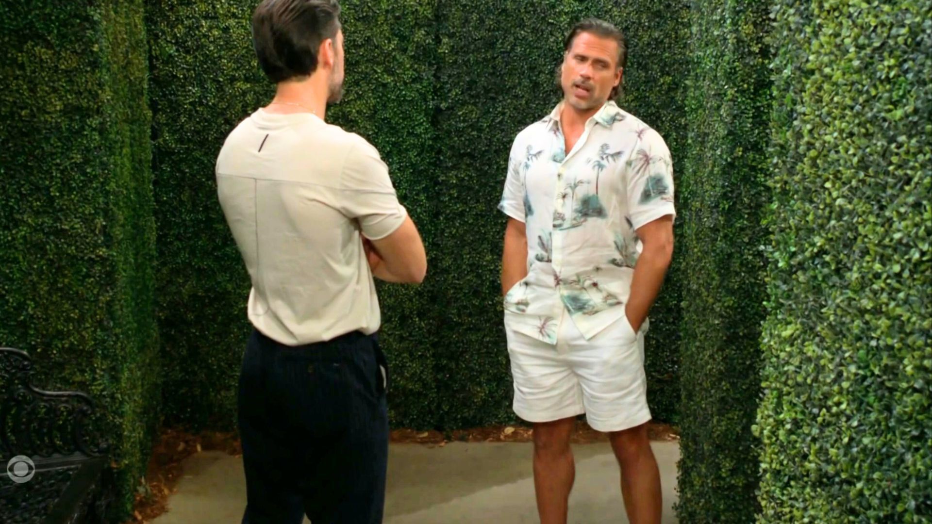 Cane (Billy Flynn) had words with Nick (Joshua Morrow) on The Young and the Restless | Image: CBS