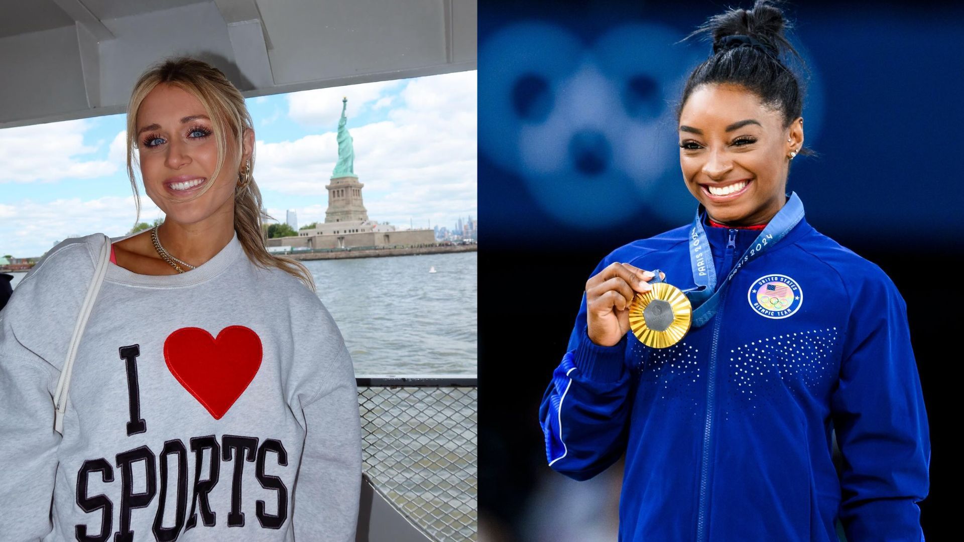 Riley Gaines and Simone Biles (Image via Instagram)