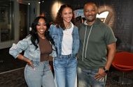 Jazzy McBee, Paula Patton, and Big Tigger at Celebrities Visit V-103 - June 11, 2025 - Source: Getty