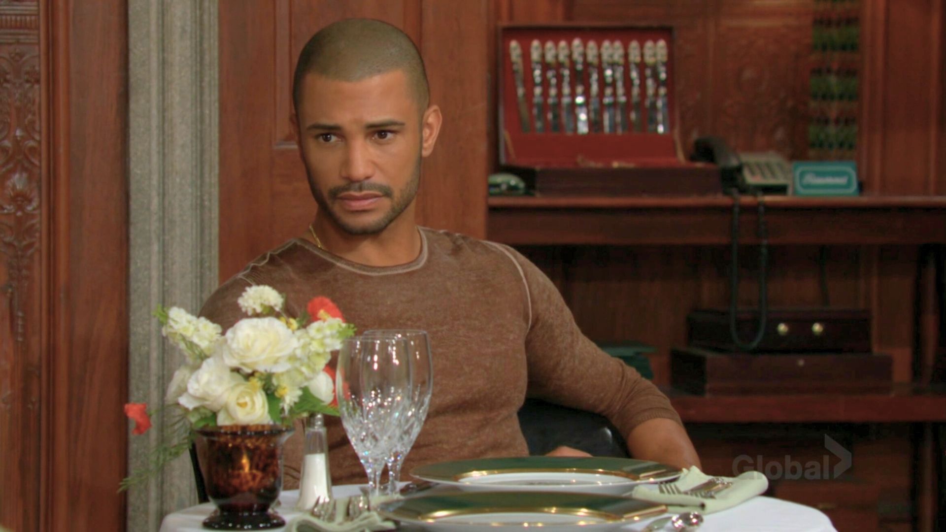 Holden eavesdrops on Audra and Victor on The Young and the Restless | Image: CBS