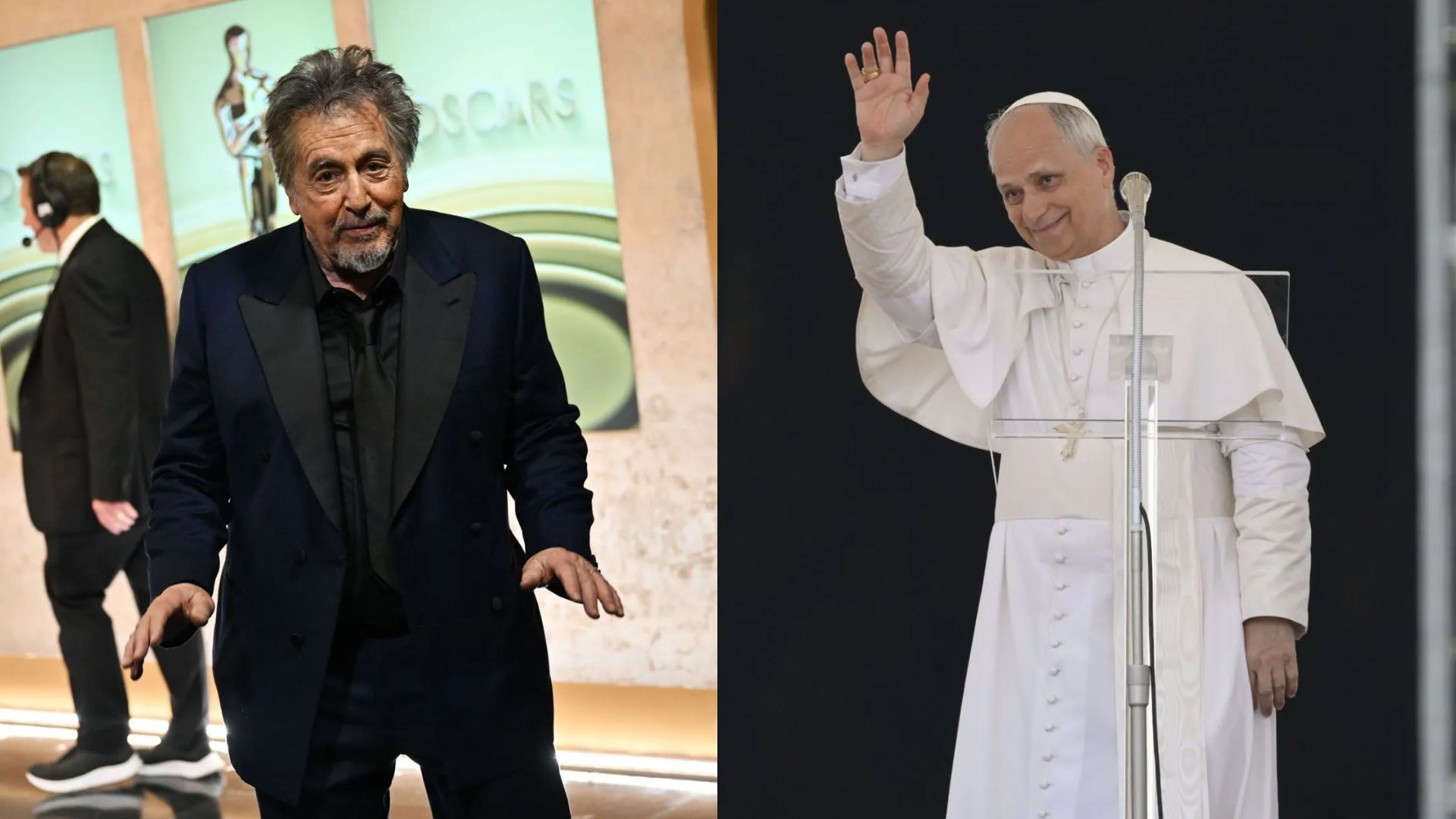 Al Pacino &amp; Pope Leo - Source: Photo by Richard Harbaugh/A.M.P.A.S. via Getty Images, Photo by Elisabetta Trevisan - Vatican Media via Vatican Pool/Getty Images