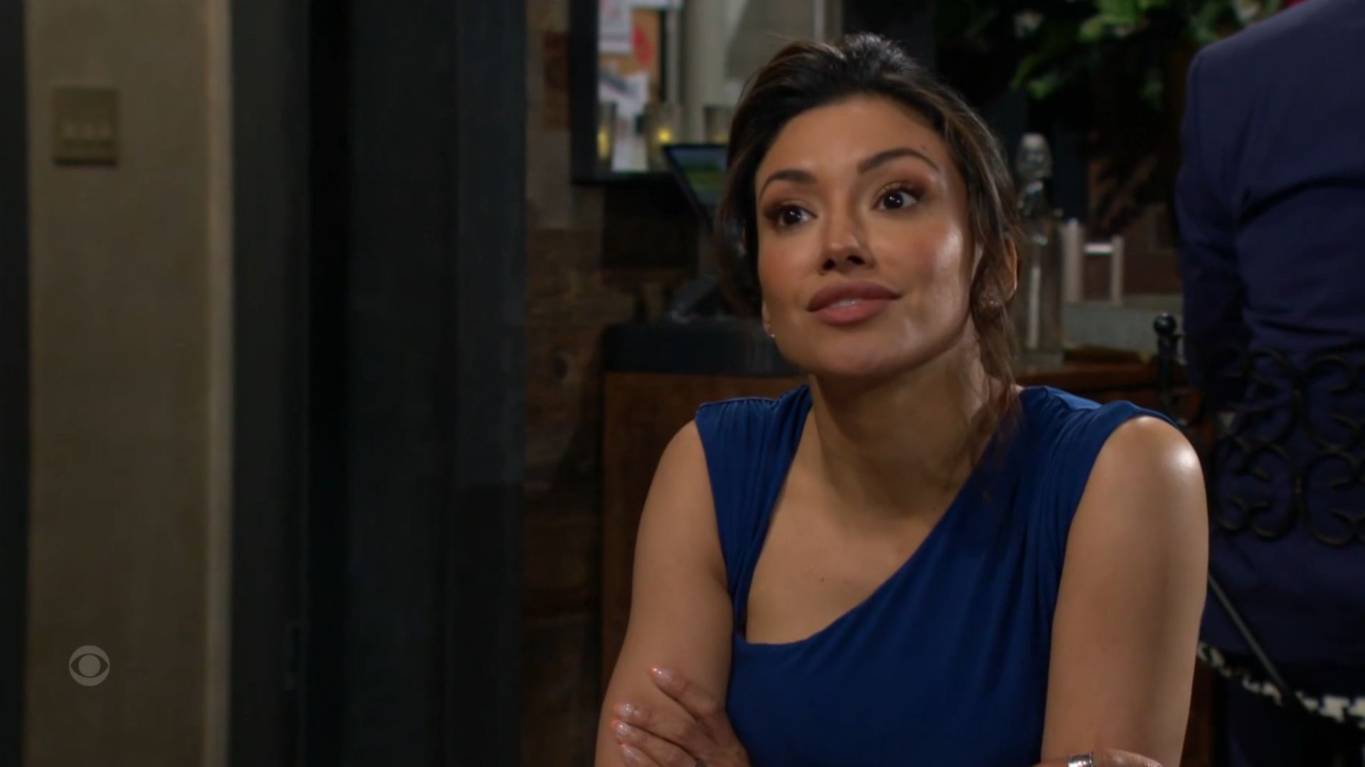 Audra (Zuleyka Silver) is walking into Dumas&#039;s party already a winner on The Young and the Restless | Image: CBS