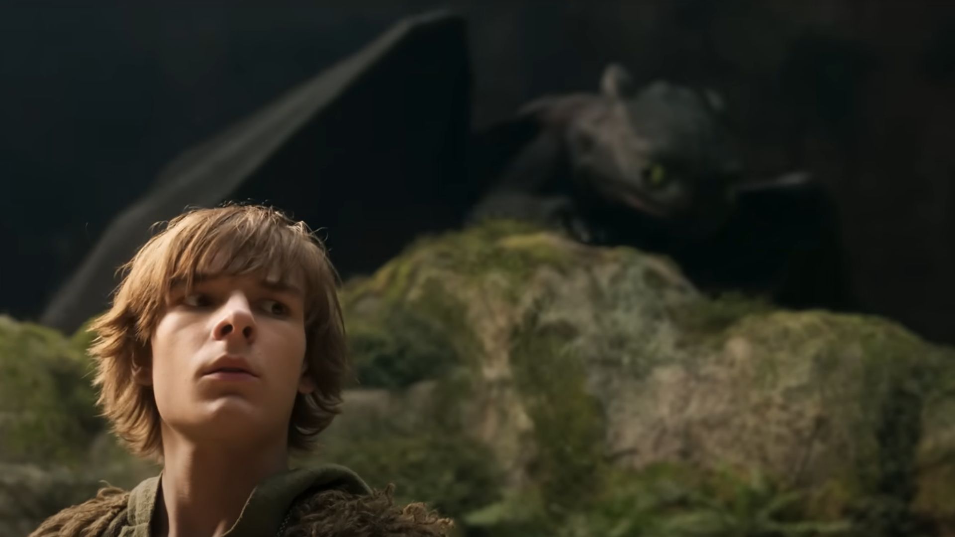 Night Fury sneaking behind Hiccup