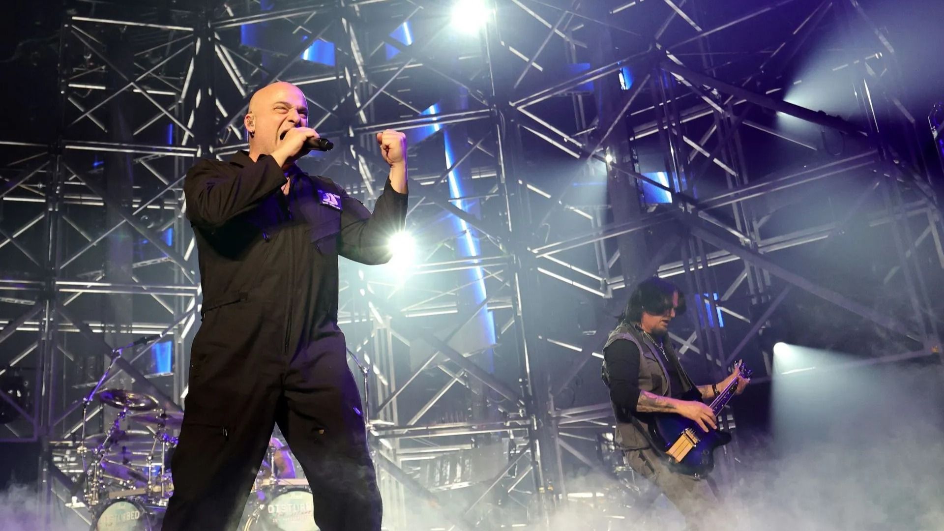 David Draiman and guitarist Dan Donegan of Disturbed perform during a stop of &quot;The Sickness&quot; 25th anniversary tour - Source: Getty