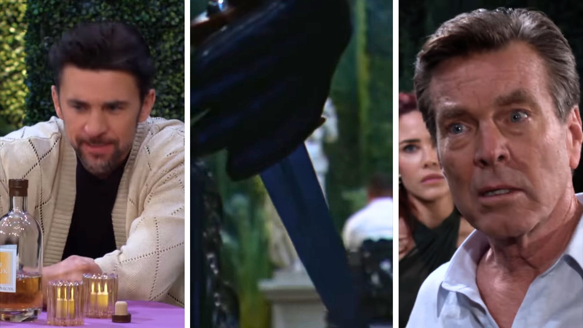 Cane, Jack, and someone with a knife on The Young and the Restless | Image: CBS