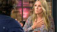 Christine (Lauralee Bell) was playfully miffed at Danny's (Michael Damian) comparison to a certain redhead on The Young and the Restless | Image: CBS