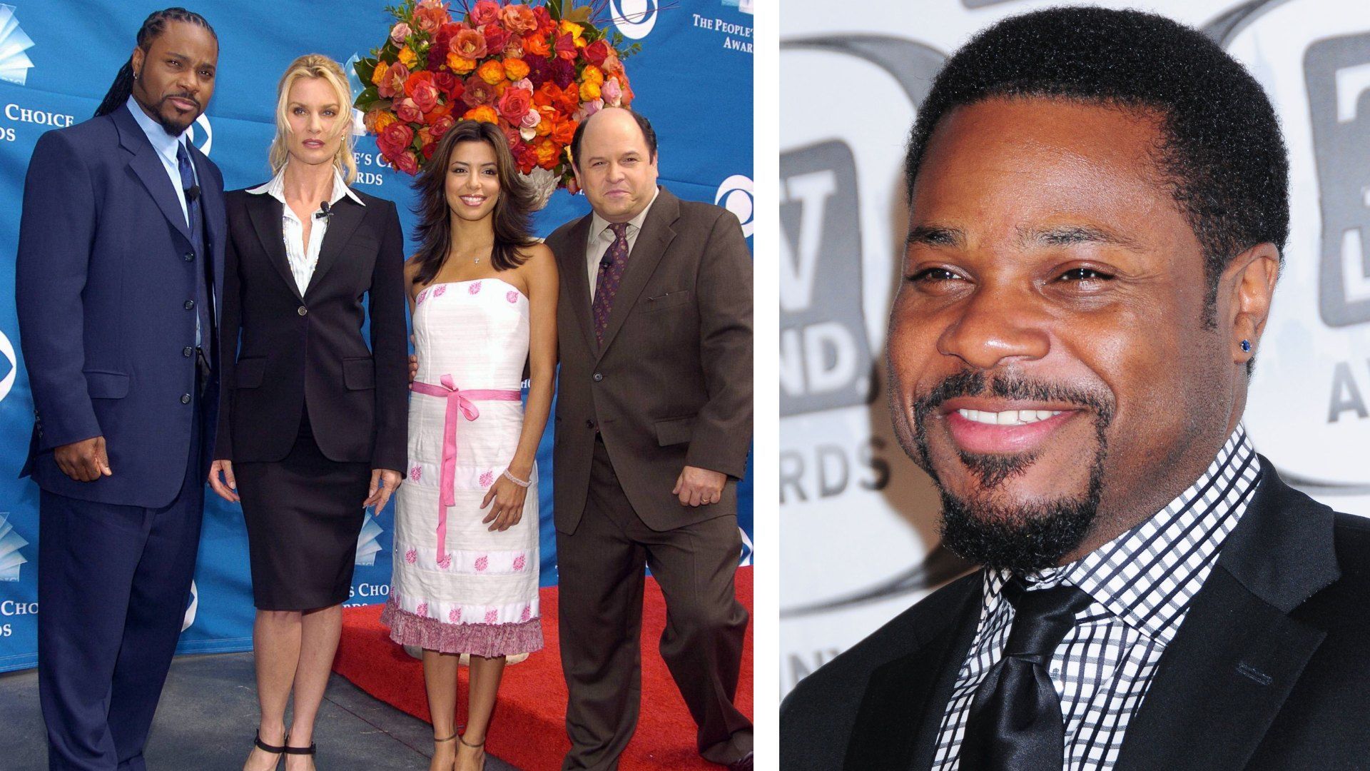 Malcolm-Jamal Warner with Nicholette Sheridan (Knots Landing), Eva Longoria (ex-Isabella, The Young and the Restless), and Jason Alexander (Seinfeld) | Image: JPI