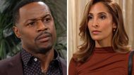 Damian (Jermaine Rivers) won't be going back to Genoa City alive, and Lily (Christel Khalil) has to deliver that news on The Young and the Restless | Image: CBS