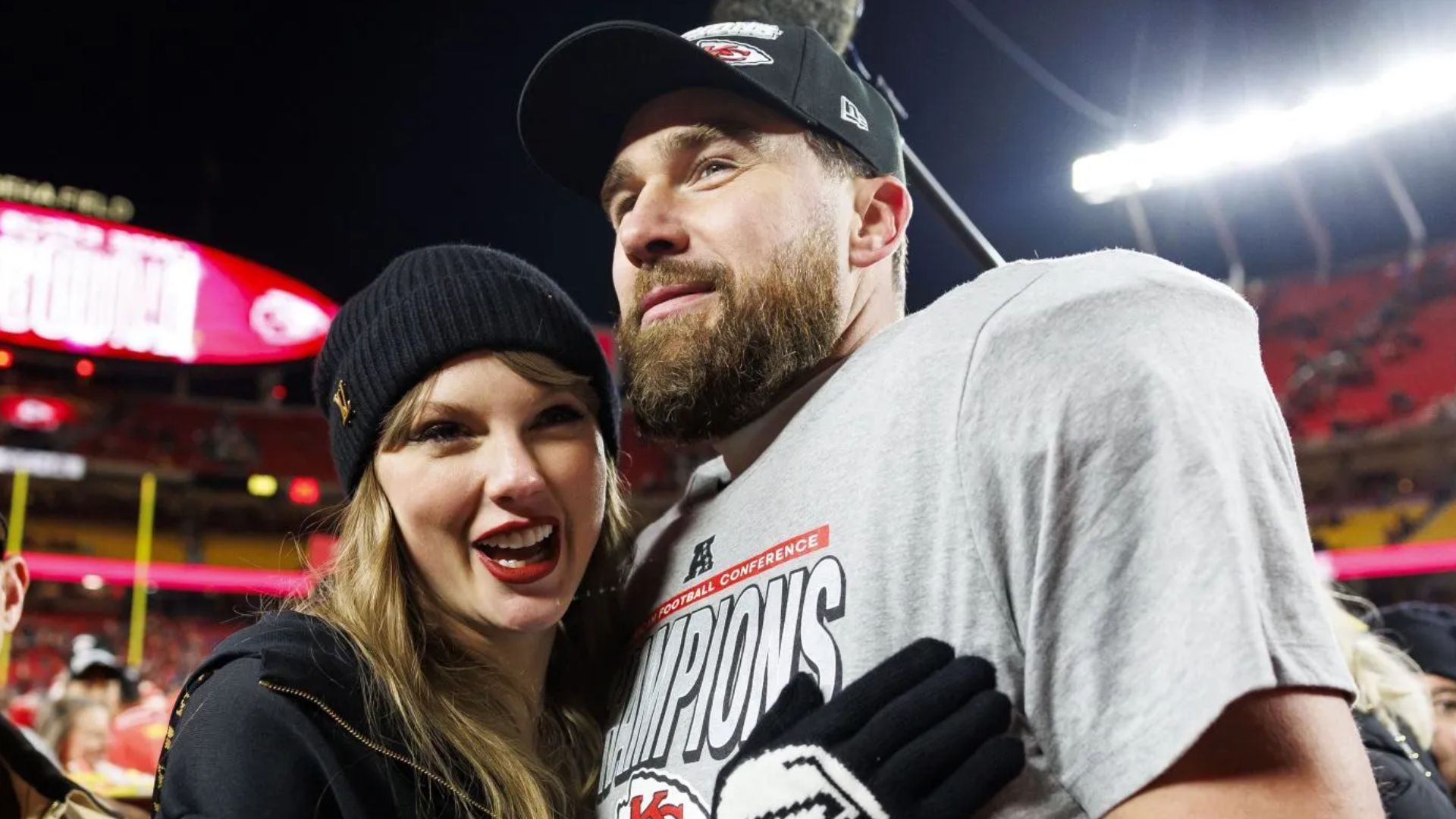 Taylor Swift and Travis Kelce (Getty via Soap Central CMS - Resized on Canva)