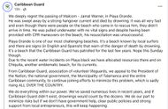 The Caribbean Guard's statement on Facebook