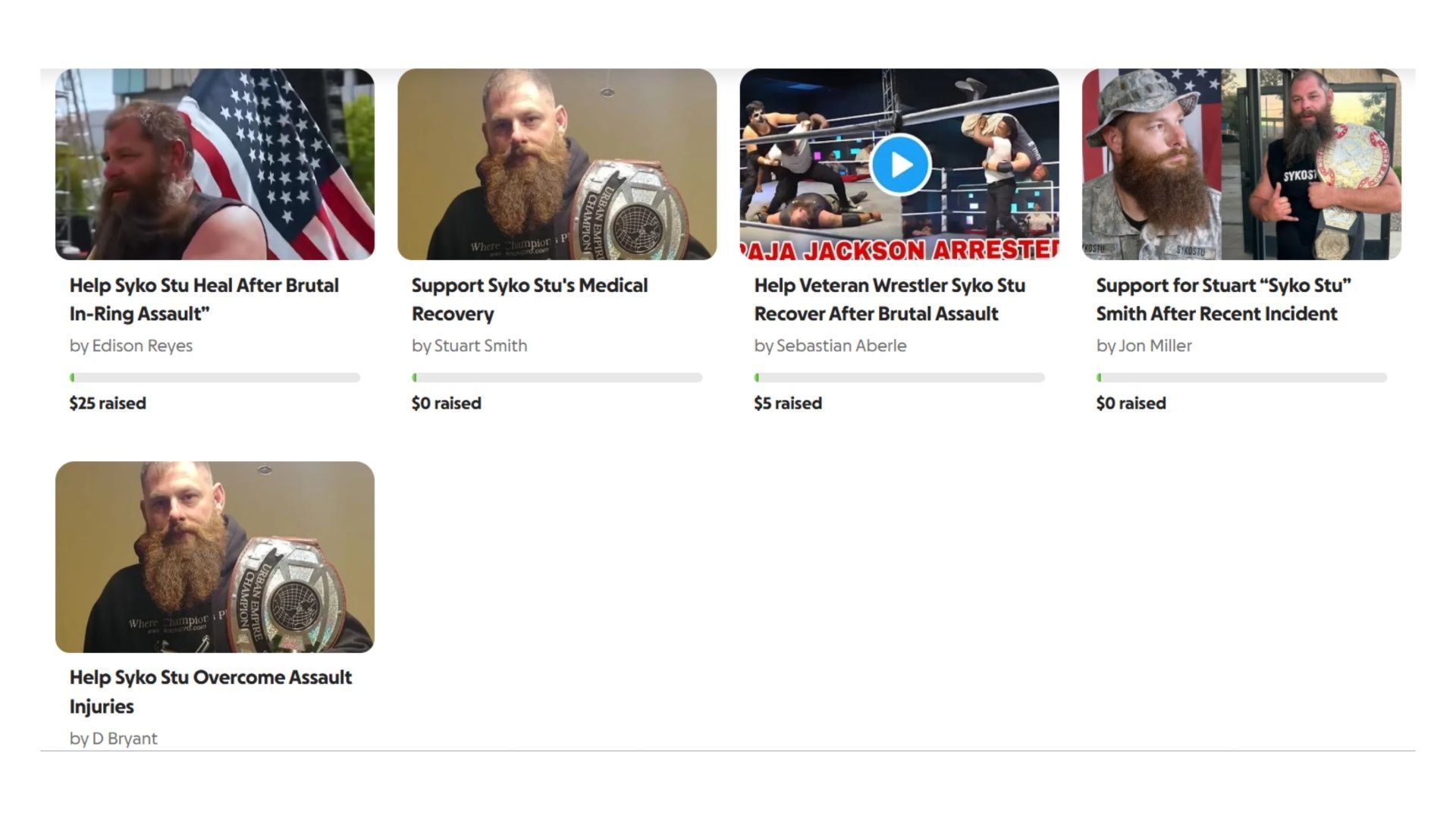 A glimpse of the fake fundraisers on GoFundMe in Stuart Smith&#039;s name. (Image via GoFundMe)