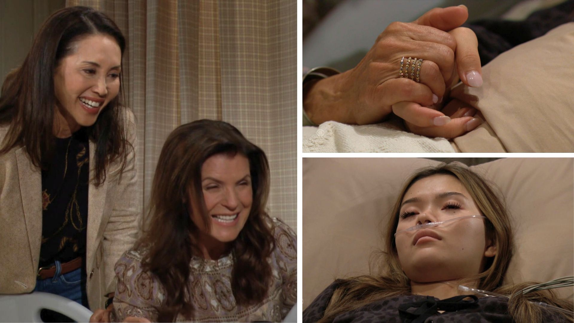 Sheila and Li are there when Luna opens her eyes on The Bold and the Beautiful | Images: CBS