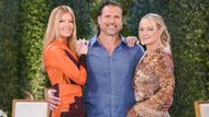 How will Nick (Joshua Morrow) ever choose between Phyllis (Michelle Stafford) and Sharon (Sharon Case), knowing that the other one's heart will break on The Young and the Restless | Image: JPI