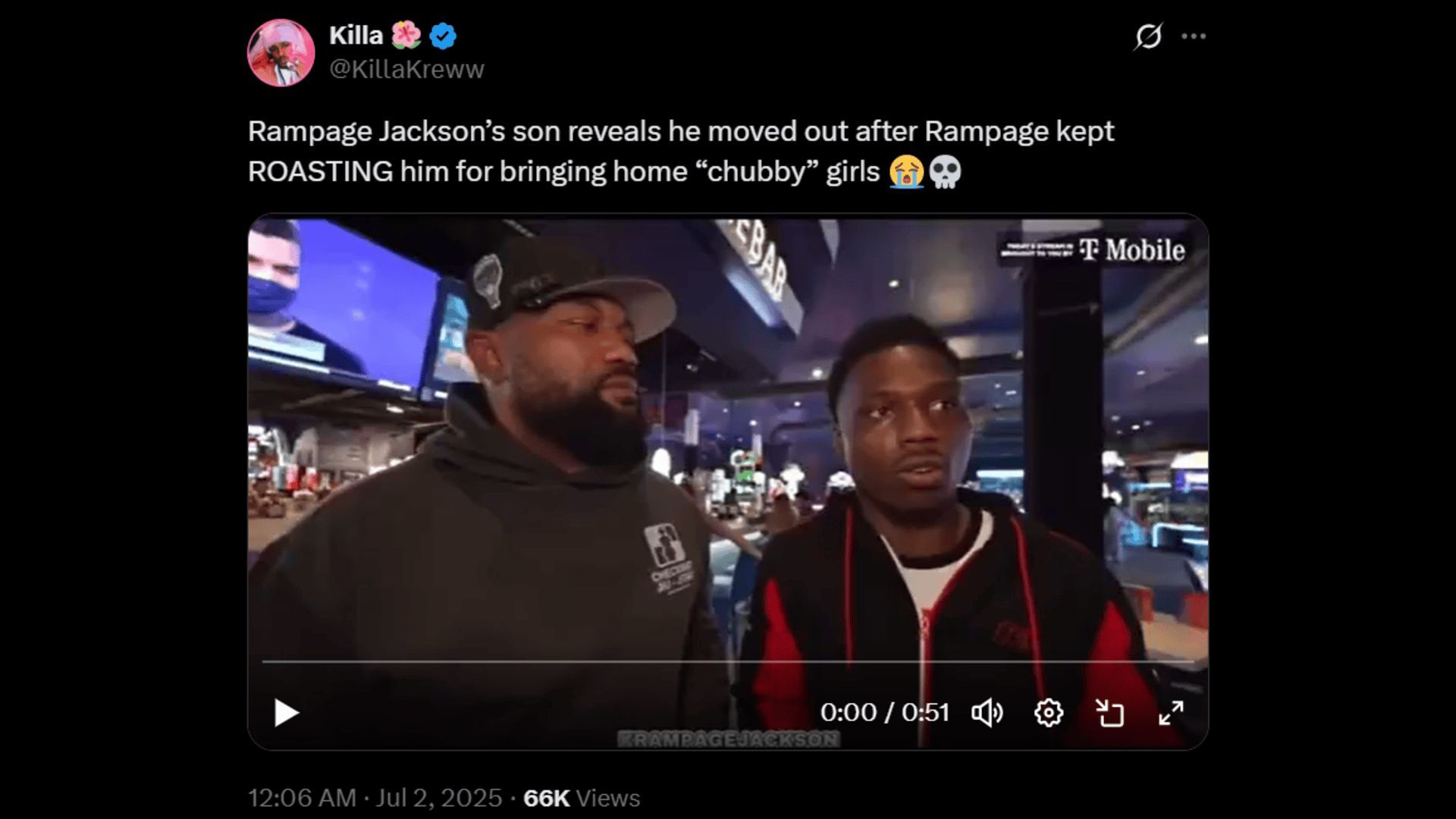 Rampage Jackson and his son. (Image via X)