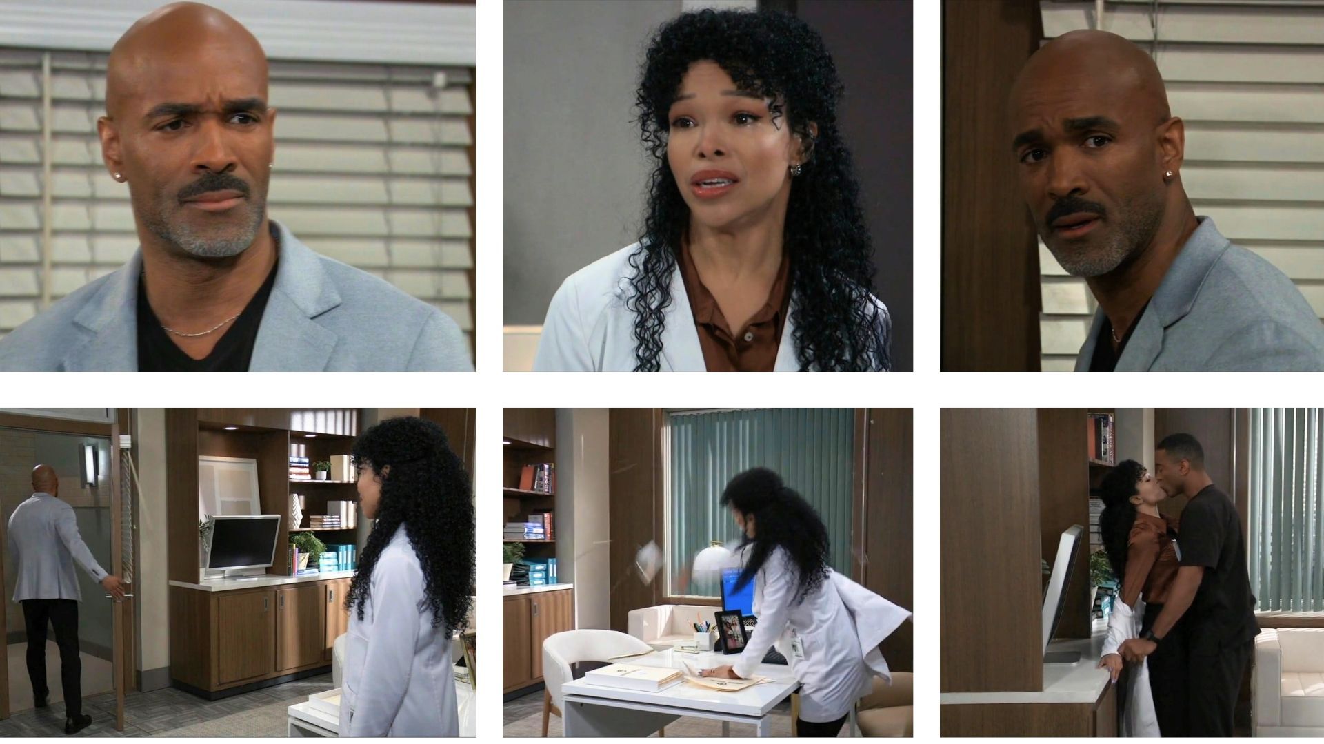 Curtis and Portia call it quits and Portia kisses Isaiah on General Hospital | Image: ABC