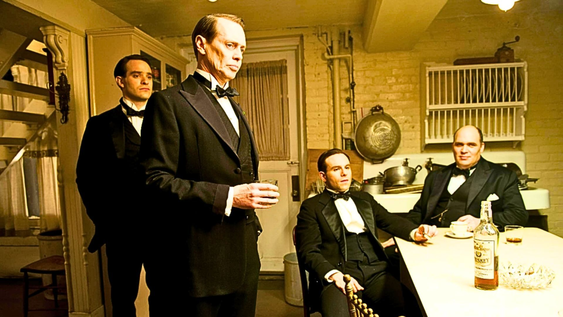 Steve Buscemi, Glenn Fleshler, Anatol Yusef, and Charlie Cox in Boardwalk Empire (Image via HBO)