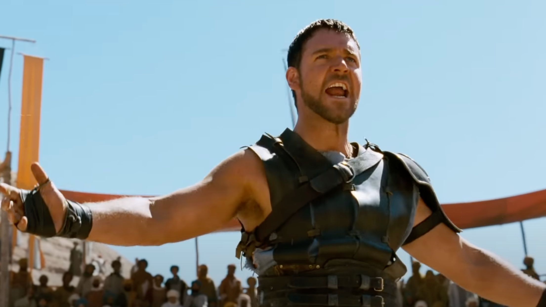 Russell Crowe in Ridley Scott&rsquo;s Gladiator (Image via YouTube/Paramount Movies)