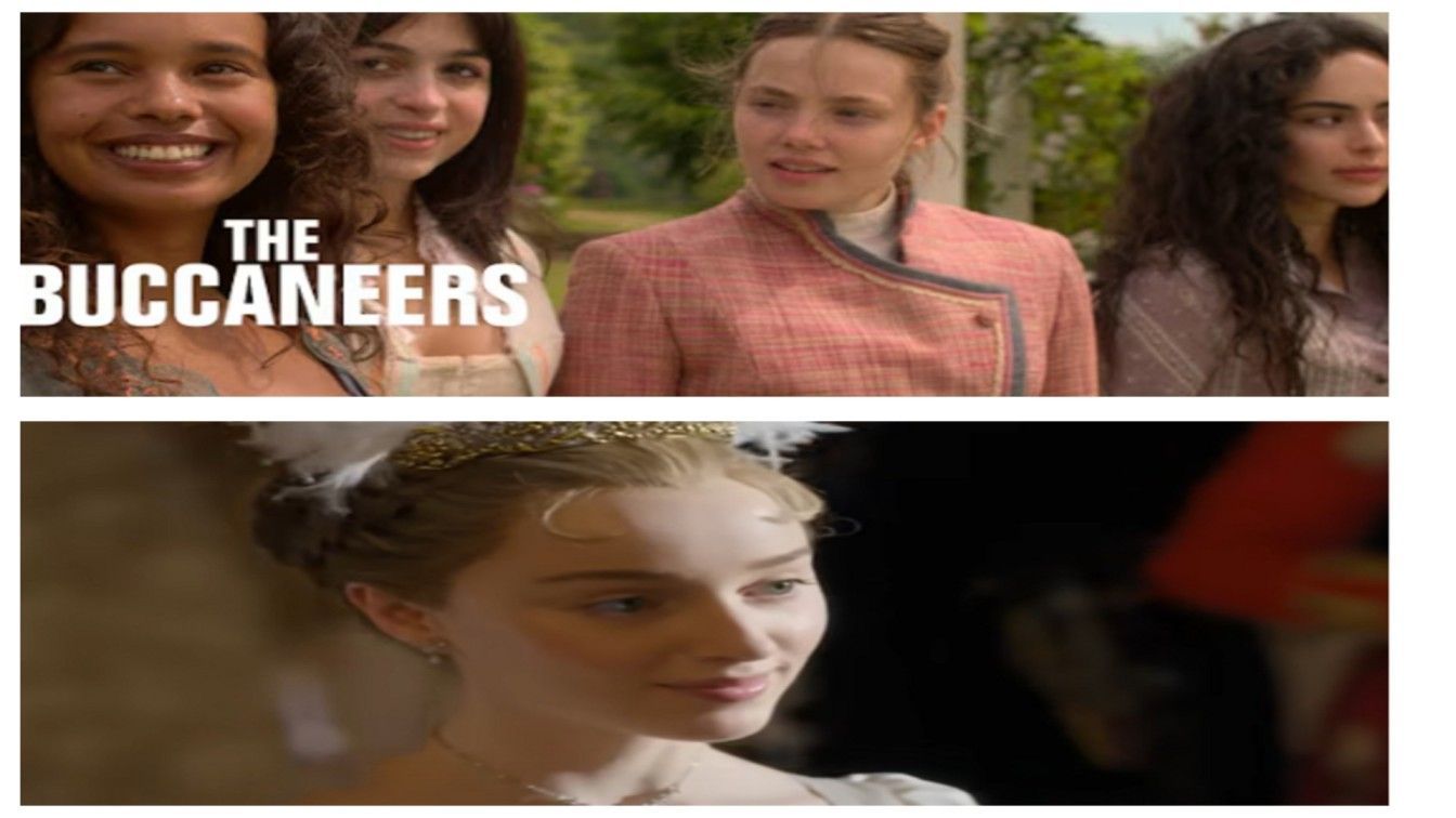 Buccaneers v/s Bridgerton ( Image via Youtube / Netflix, Apple TV )