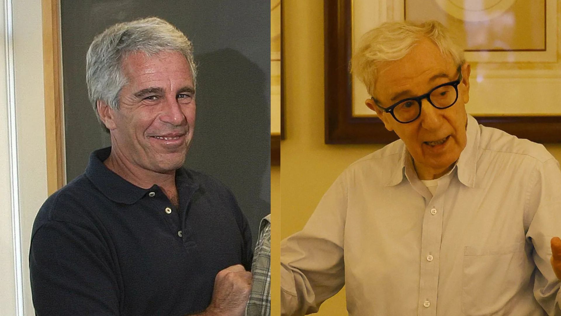 Jeffrey Epstein (L) and Woody Allen (R) (Image via Getty)