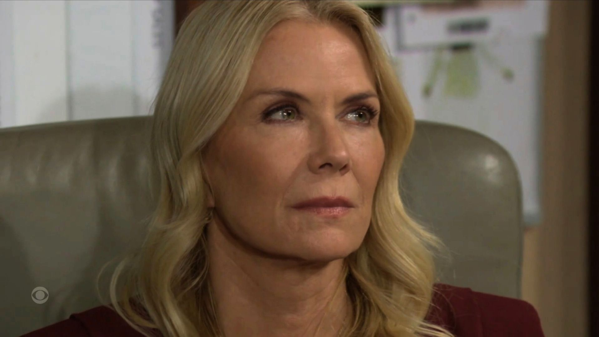 B&amp;B&#039;s Brooke&#039;s smile fades when Thomas warns her | Image: CBS