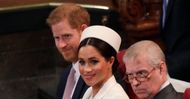 Prince Harry, Meghan Markle and Prince Andrew. (Image via X/@MirrorRoyal)