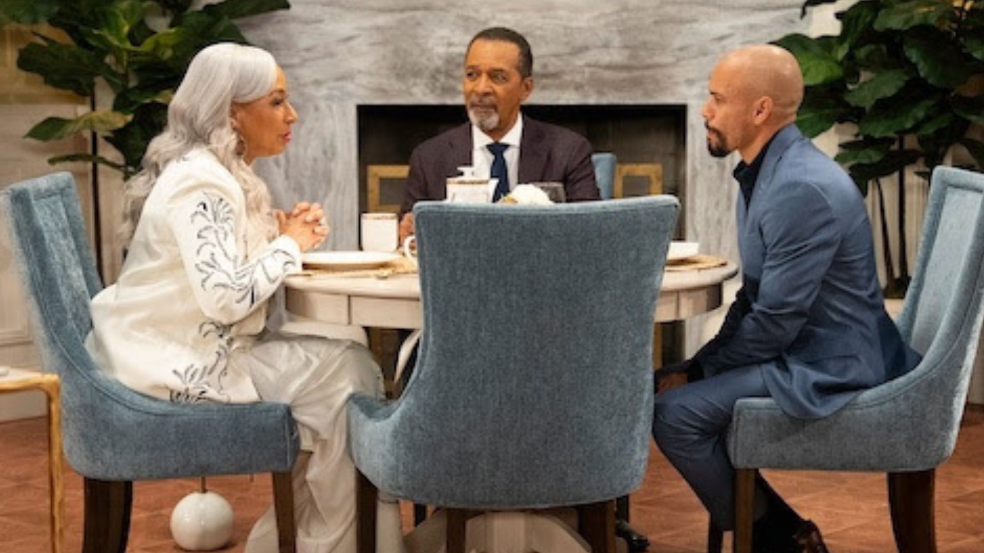Devon Hamilton (Y&amp;R) with Anita and Vernon Dupree on a Beyond the Gates crossover | Image: CBS