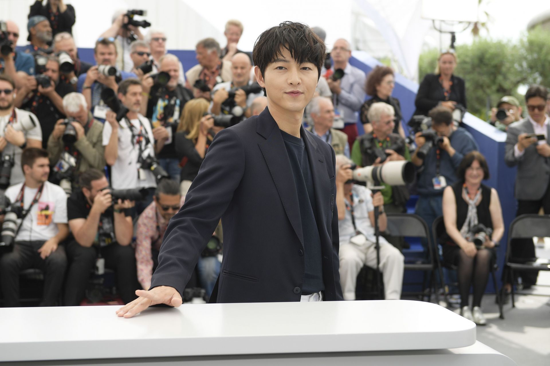 Joong Ki Song attends the &quot;Hwa-Ran (Hopeless)&quot; photocall at the 76th annual Cannes film festival at Palais des Festivals on May 25, 2023 in Cannes, France. | Image via: Getty