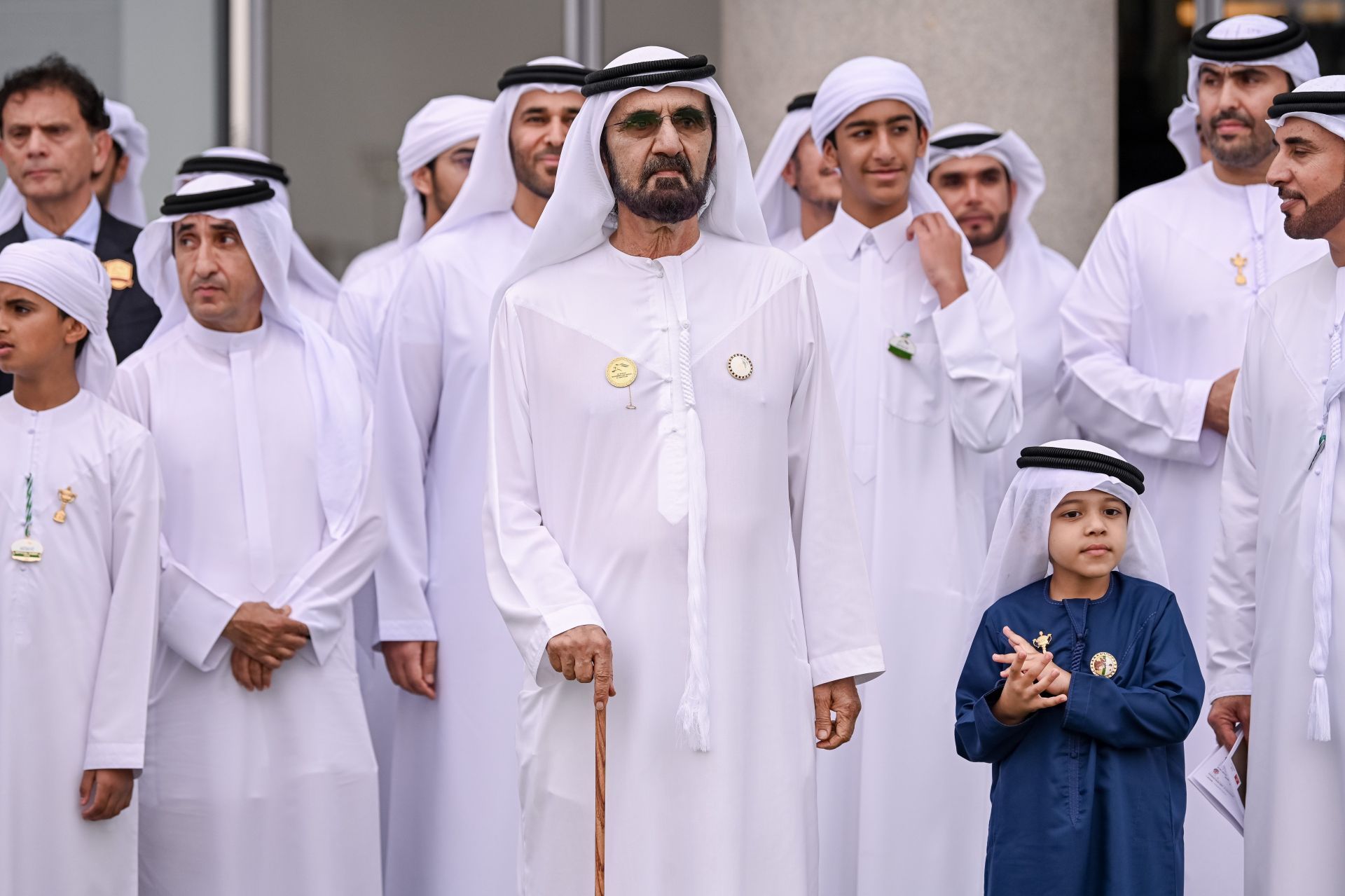 Sheikha Mahra&#039;s father and UAE Prime Minister at the 2024 Dubai World Cup - Source: Getty
