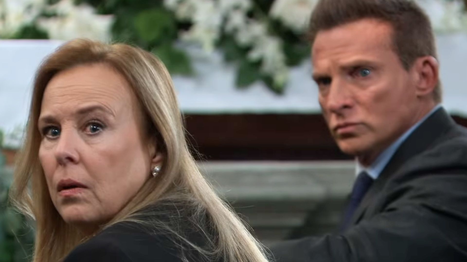 Jason and Laura at Monica&#039;s funeral | Image: ABC