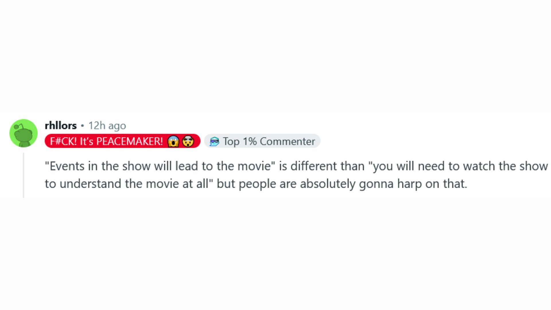 rhllors on Reddit about Man of Tomorrow x Peacemaker Season 2