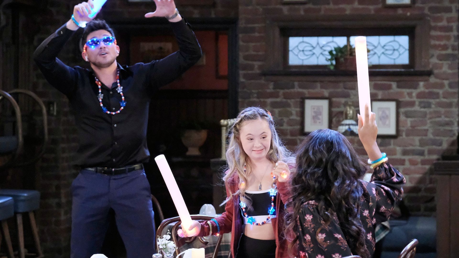 Alex entertains Felicity and Chanel on Days of our Lives | Image: JPI