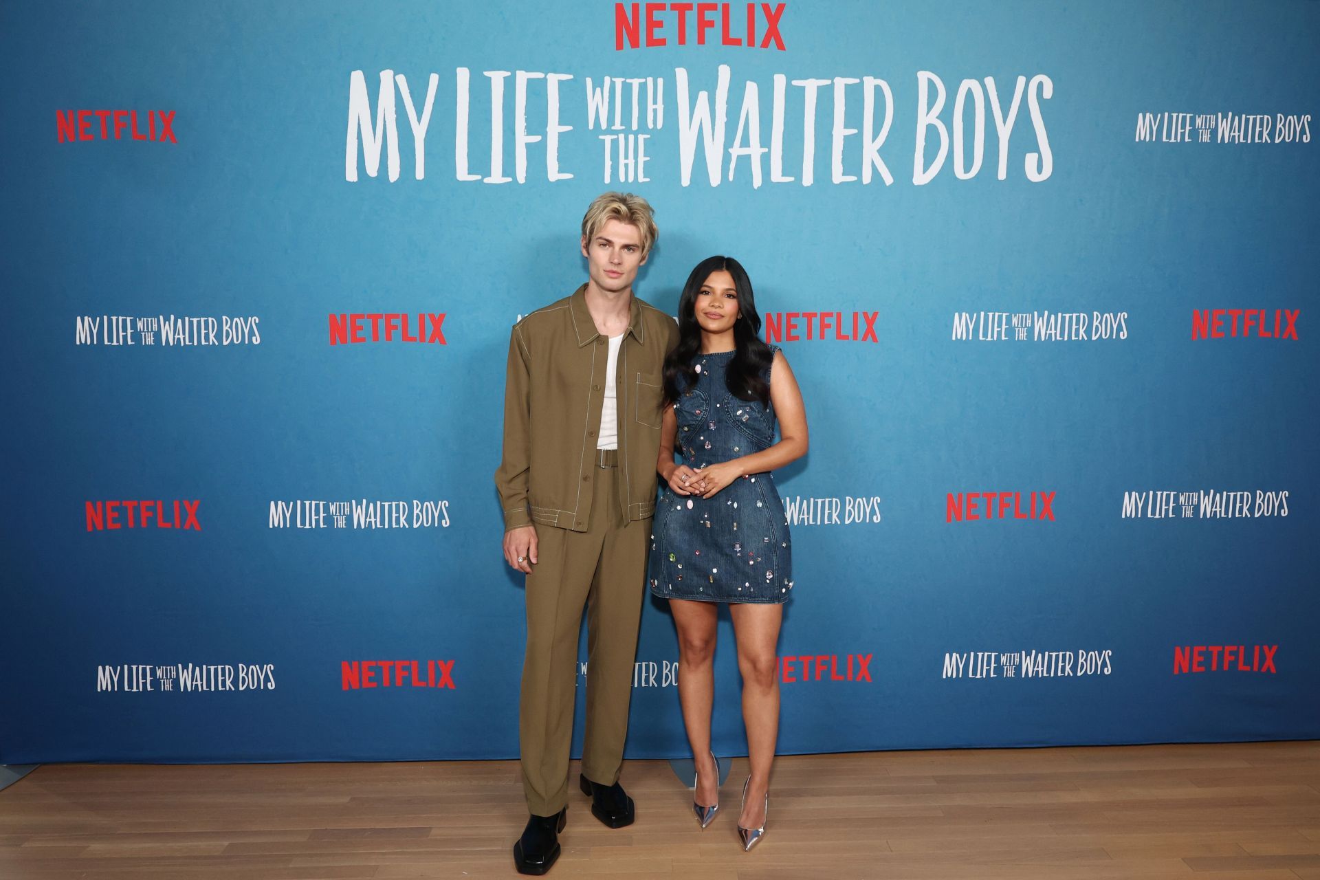 Noah LaLonde and Nikki Rodriguez at Netflix&#039;s &quot;My Life With The Walter Boys&quot; photo call in New York | Image via: Getty