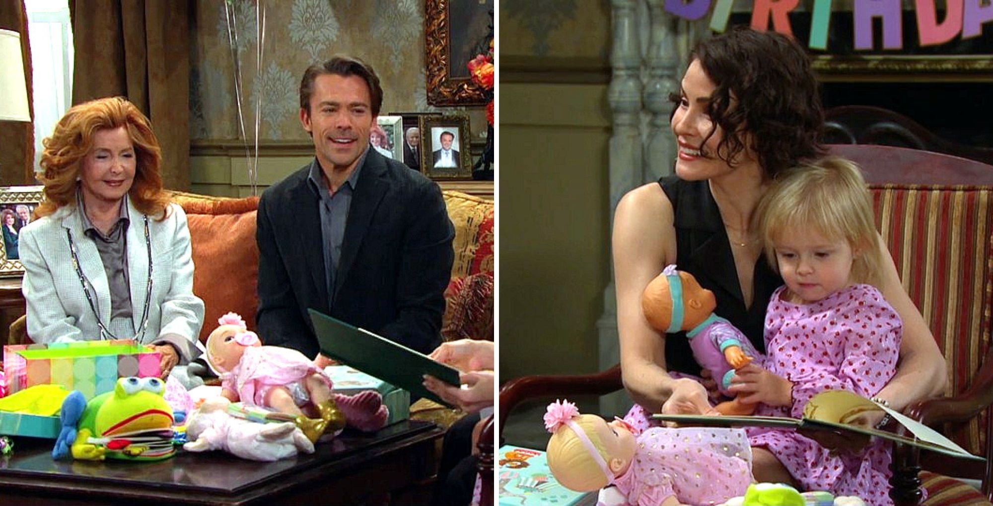 Maggie, Philip, Sarah, and Victoria celebrating. | Image Source: Peacock