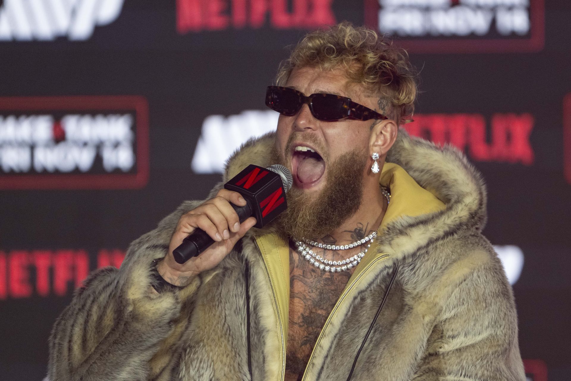 Jake Paul vs. Tank kickoff press conference in New York - Source: Getty