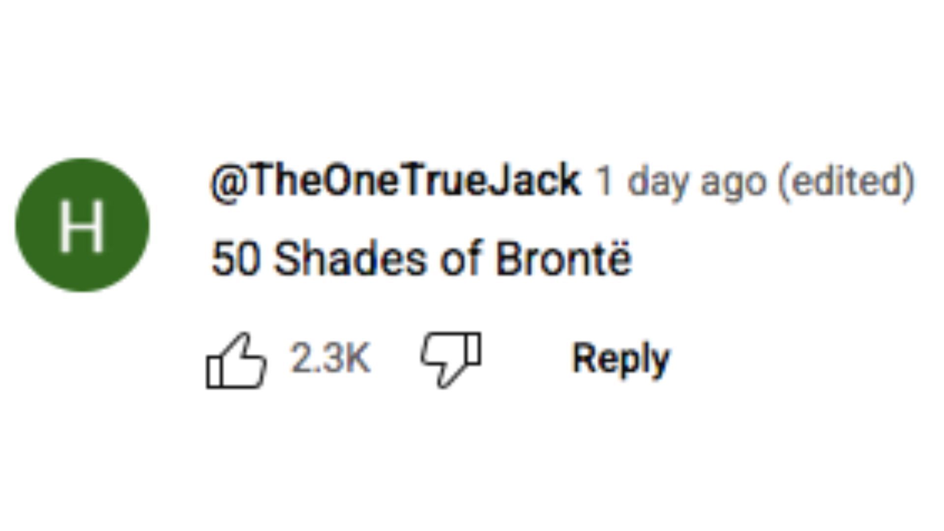 A YouTube comment on Wuthering Heights teaser | Image via @Youtube/WarnerBros.