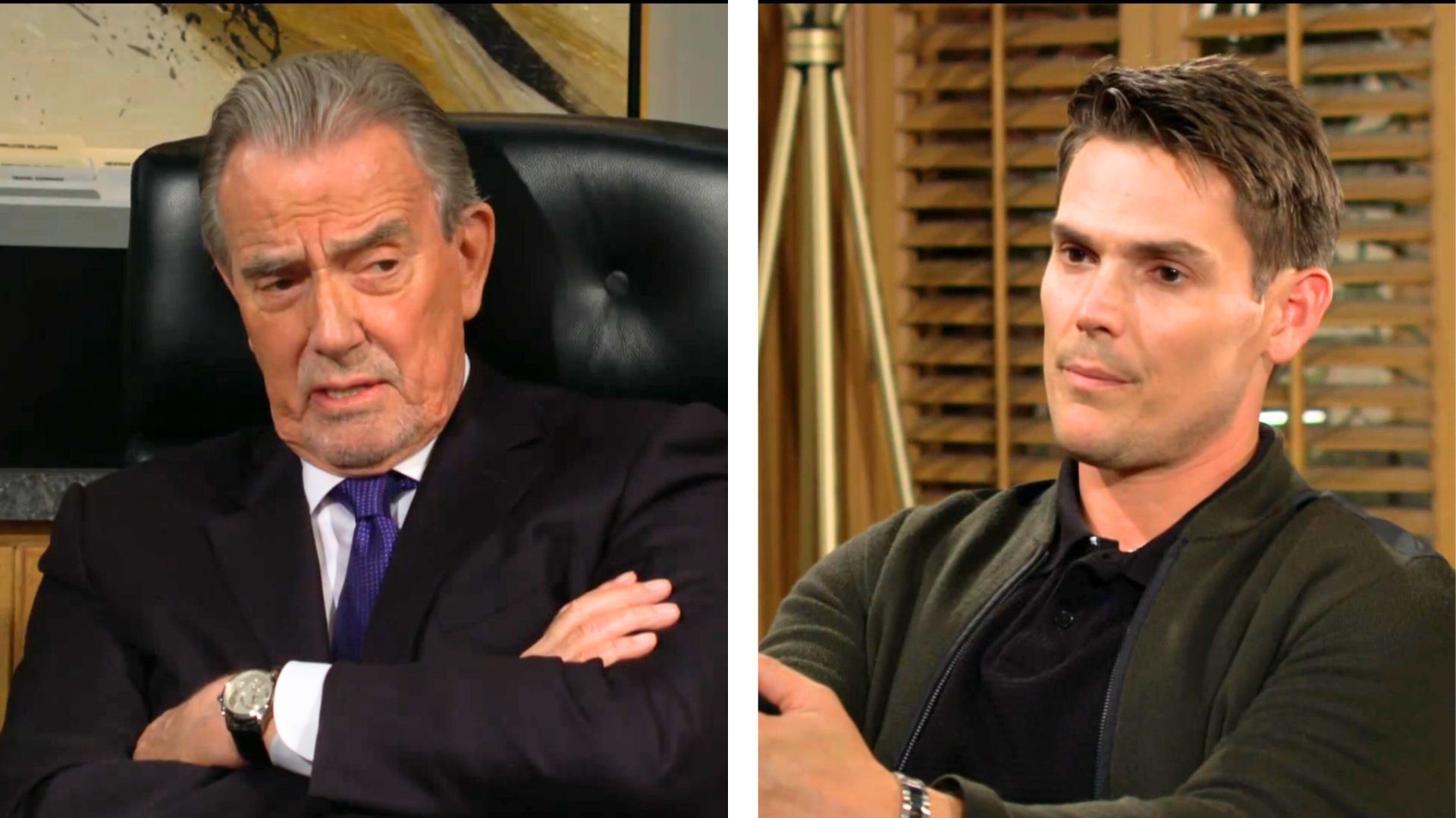 Victor (Eric Braeden) and Adam (Mark Grossman) are cooking up a scheme on The Young and the Restless | Image: CBS