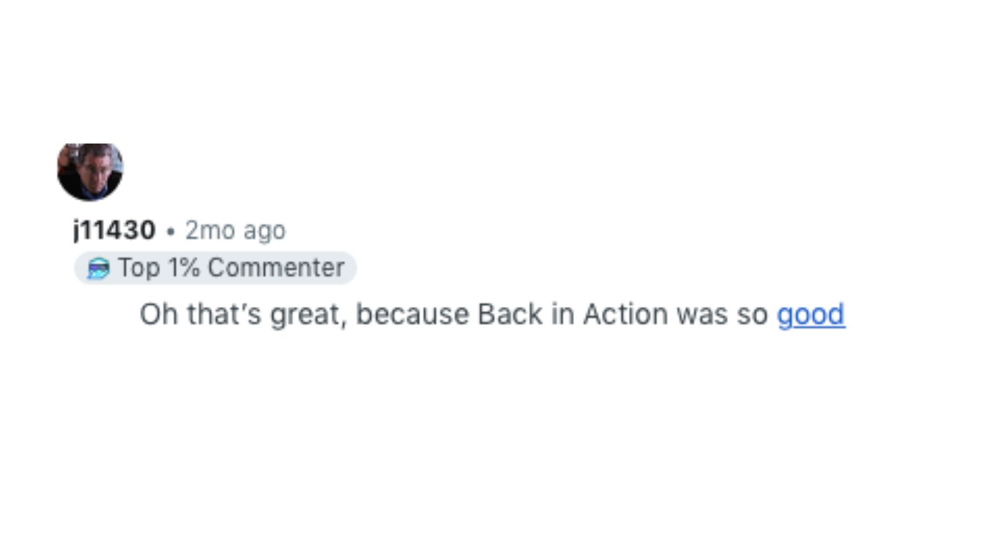 A reddit comment on Cameron Diaz&#039;s Bad Day and Back In Action | Image via Reddit: r/blankies