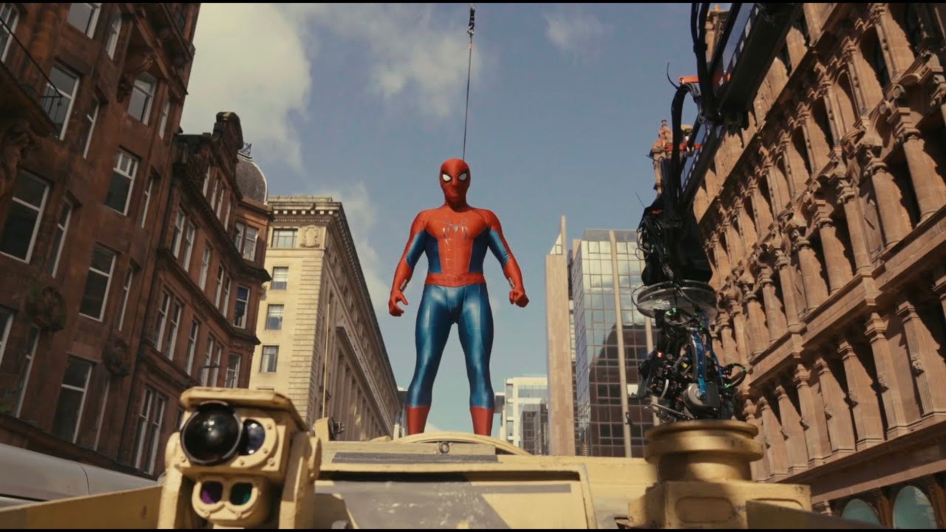 Tom Holland on the set of Spider-Man: Brand New Day | Image via Universal Pictures