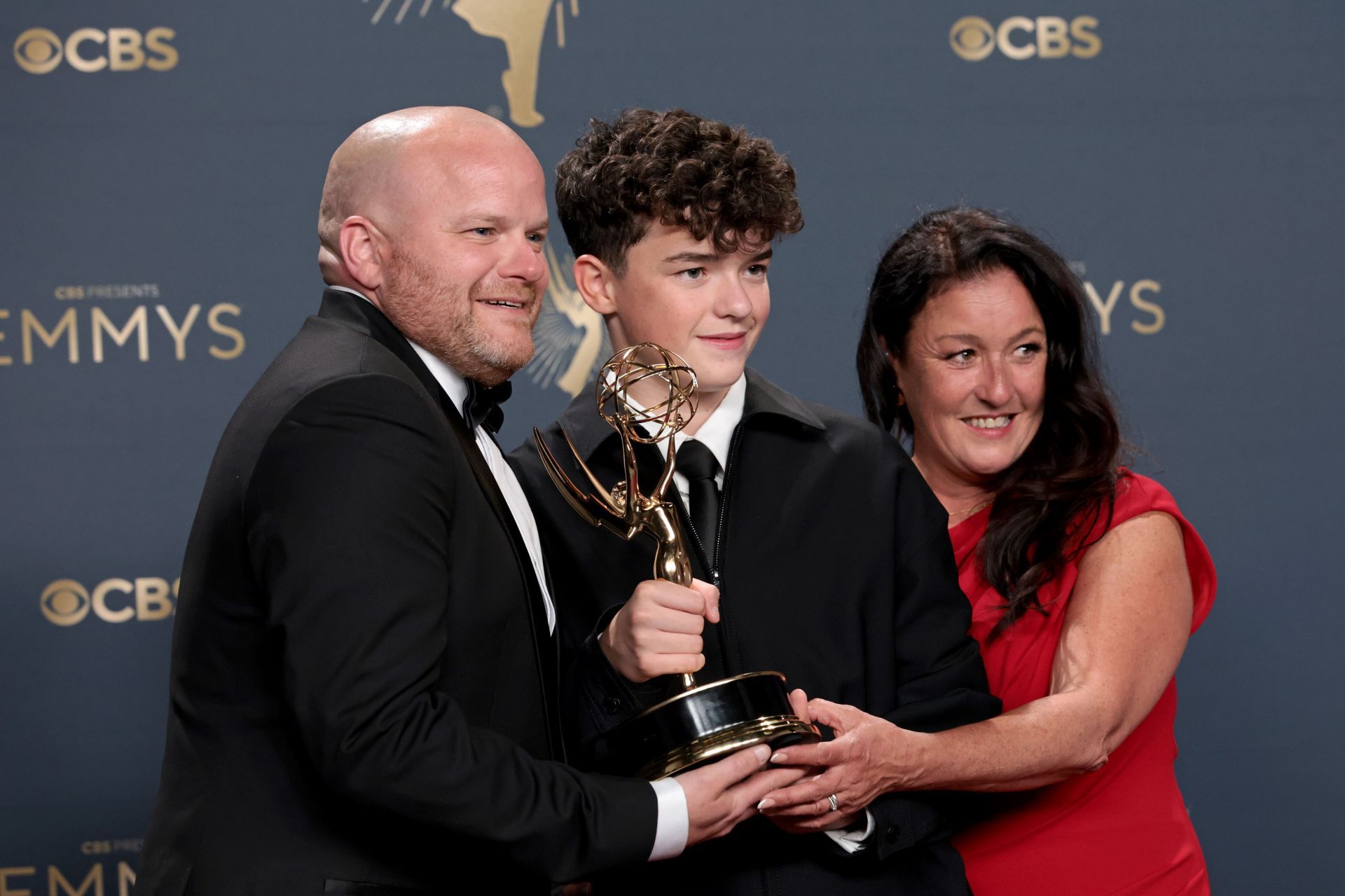 Adolescence cast at Emmys 2025 (Photo by Kevin Mazur/Getty Images)