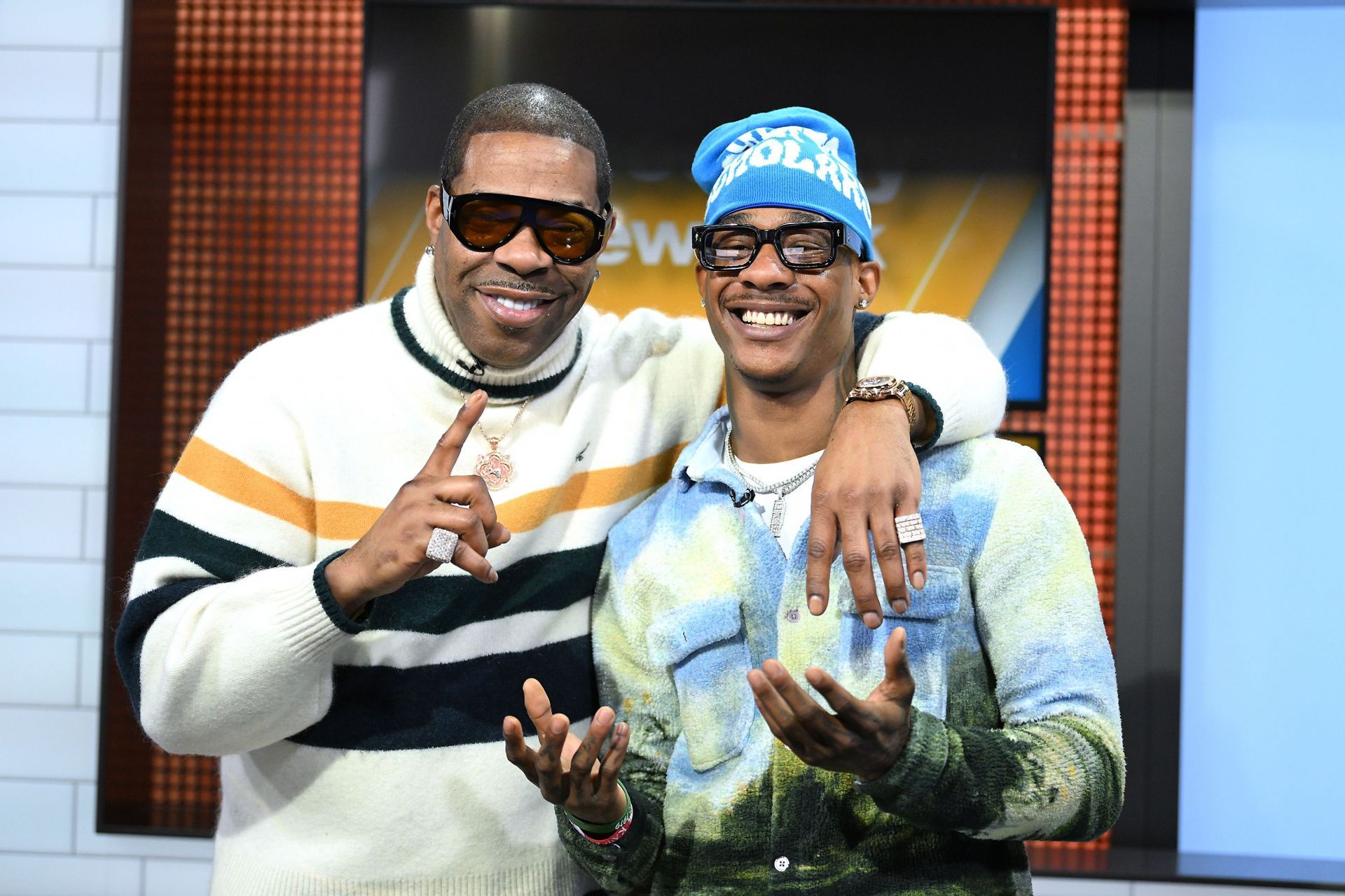 Celebrities Busta Rhymes and his son Trillian Wood-Smith Visit Good Day New York - March 07, 2025 - Source: Getty