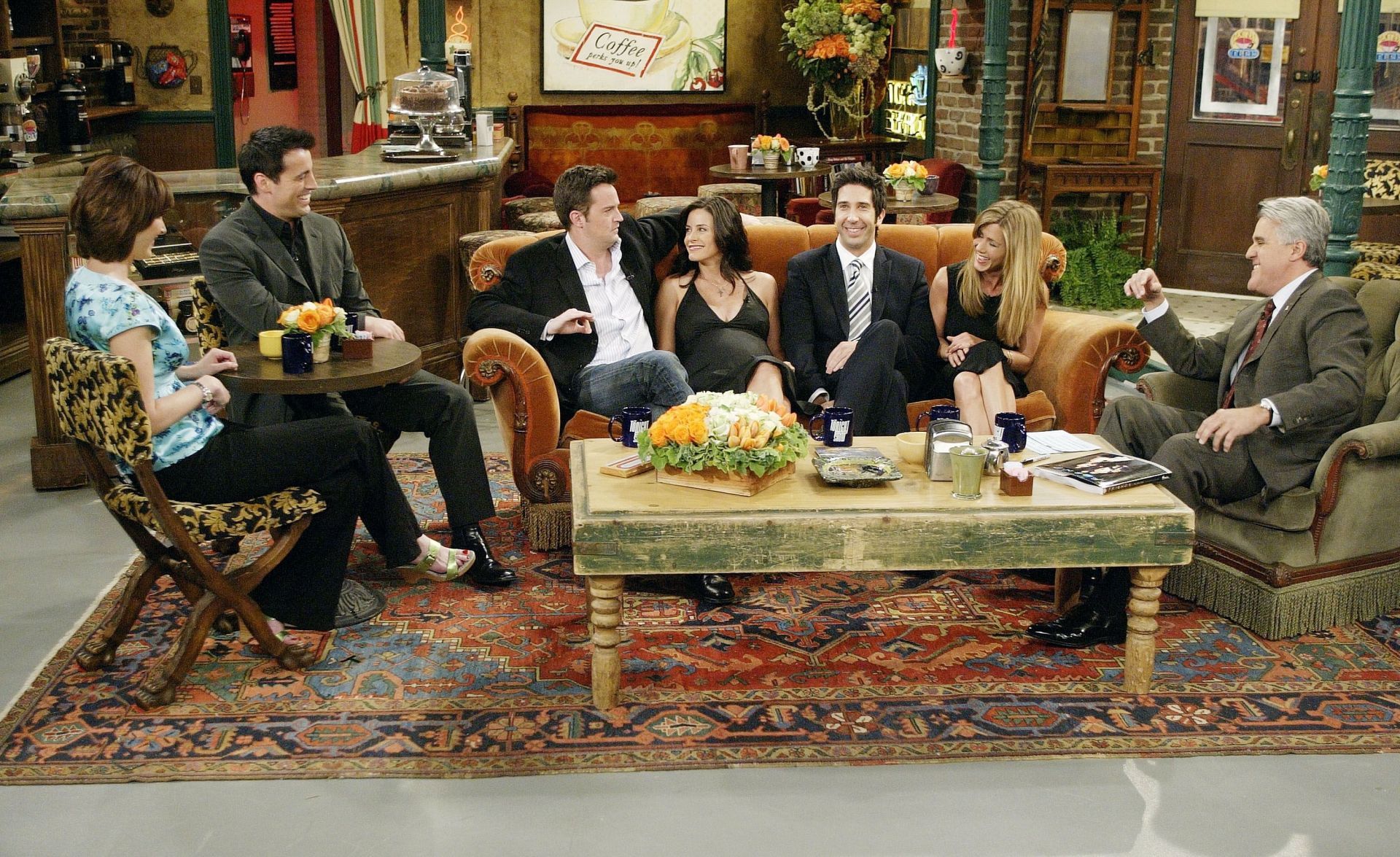 Cast of &quot;Friends&quot; on the &quot;Tonight Show with Jay Leno&quot; - Source: Getty