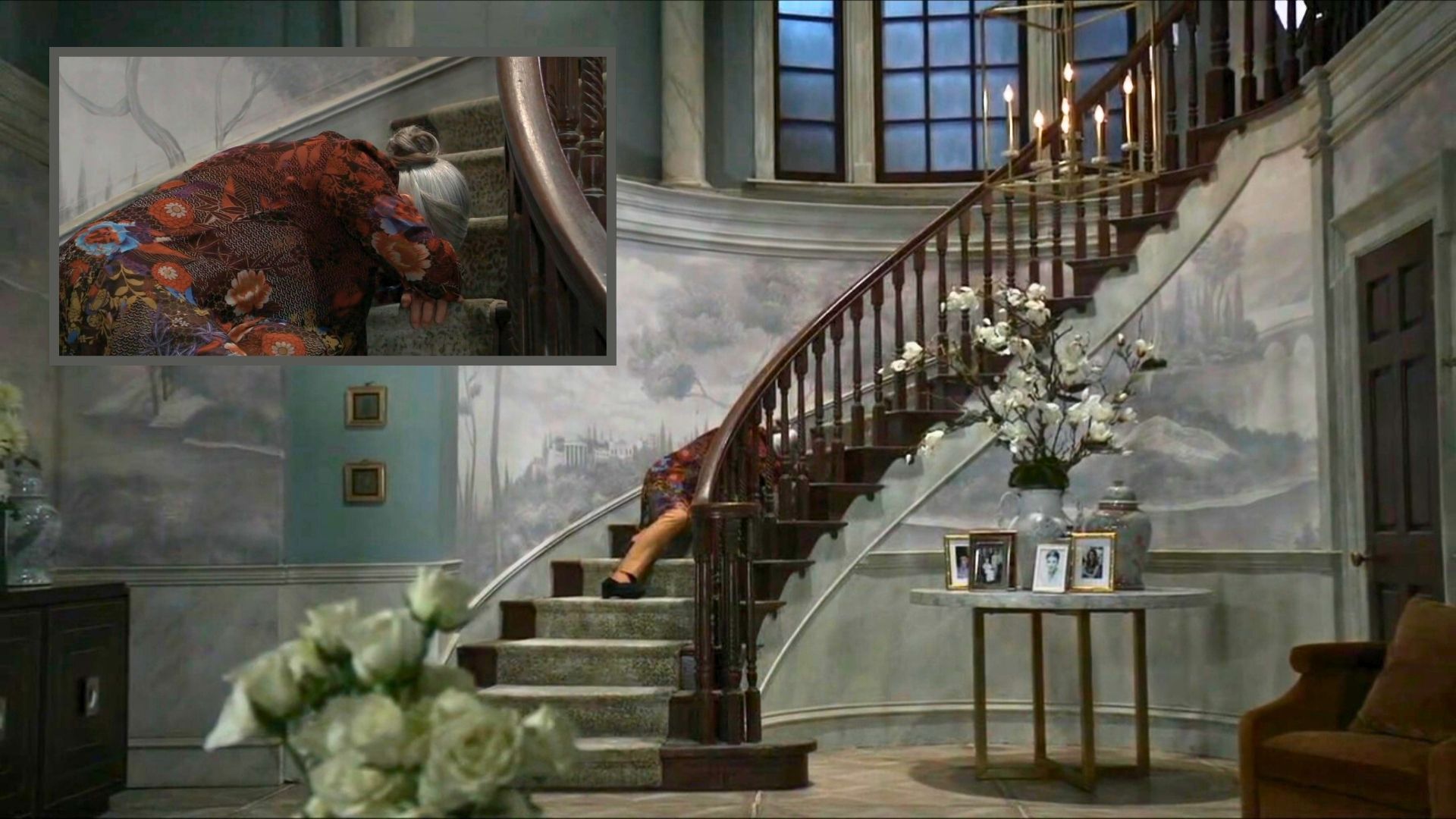 Tracy breaks down and cries on the staircase on General Hospital | Image: ABC