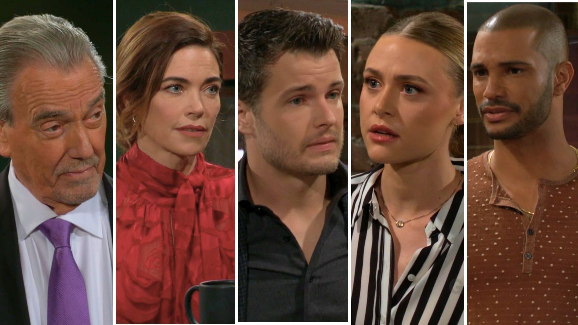 Victor, Victoria, Kyle, Claire, and Holden on The Young and the Restless | Image: CBS