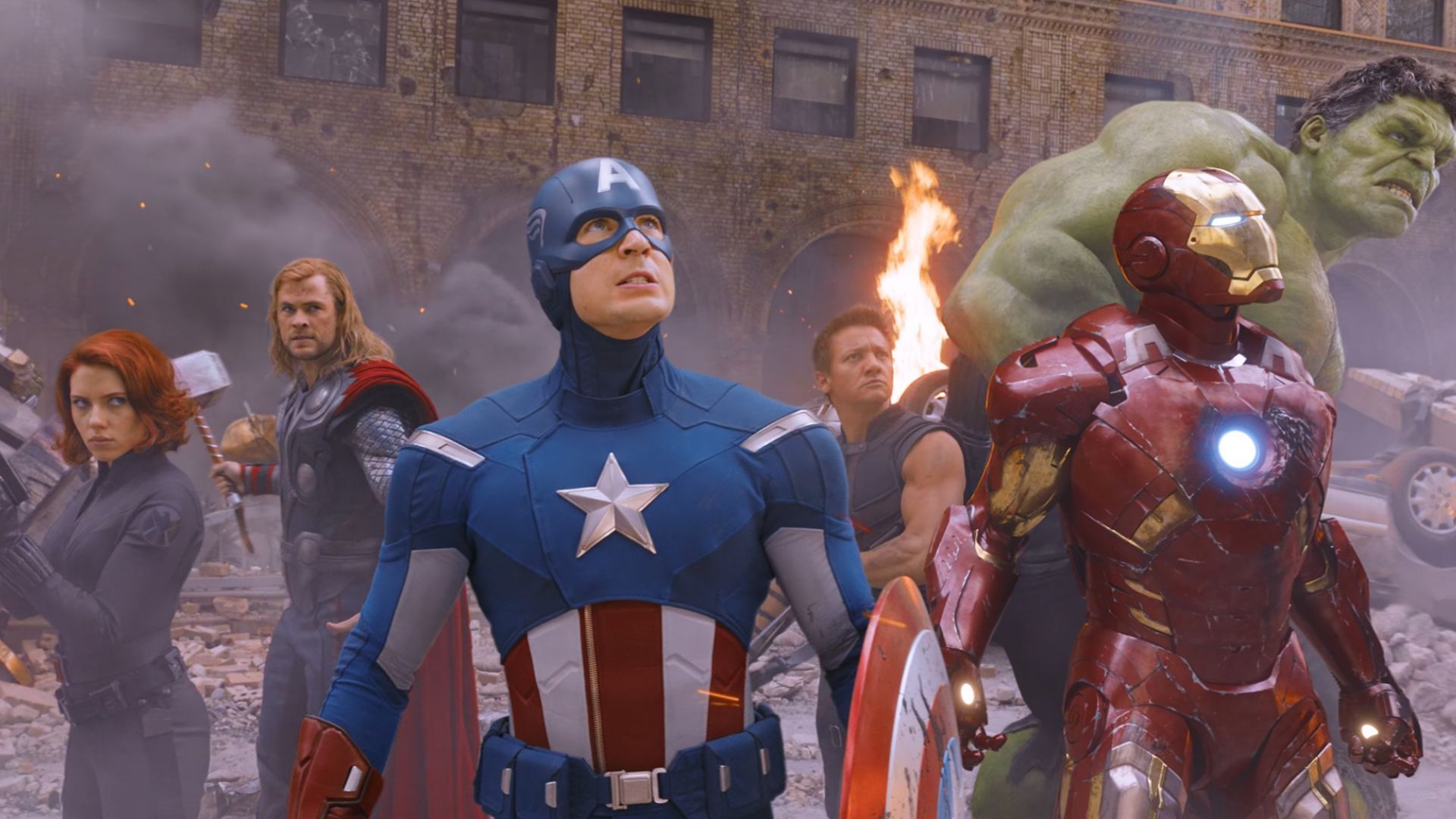 All the original Avengers can be seen in the frame. (Image via Marvel Entertainment)