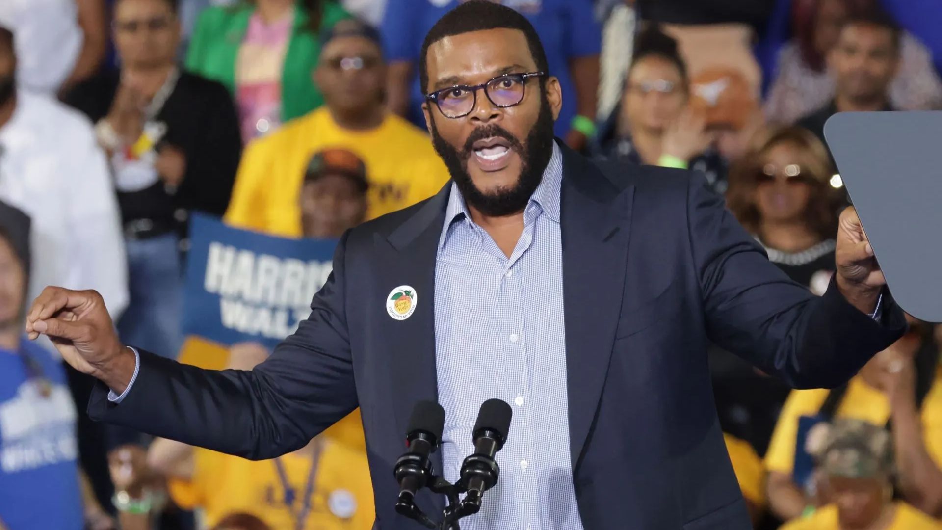 Tyler Perry accused of alleged sexual assault by Derek Dixon (Getty via Soap Central CMS - Resized on Canva)