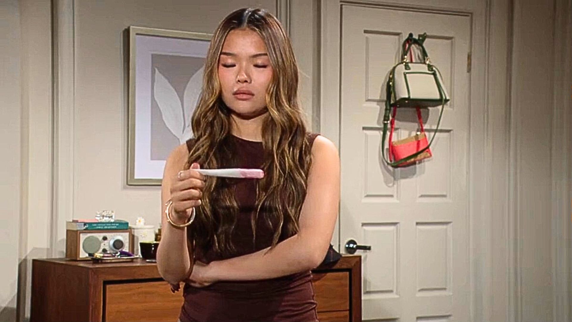Luna took a pregnancy test on The Bold and the Beautiful | Image: CBS