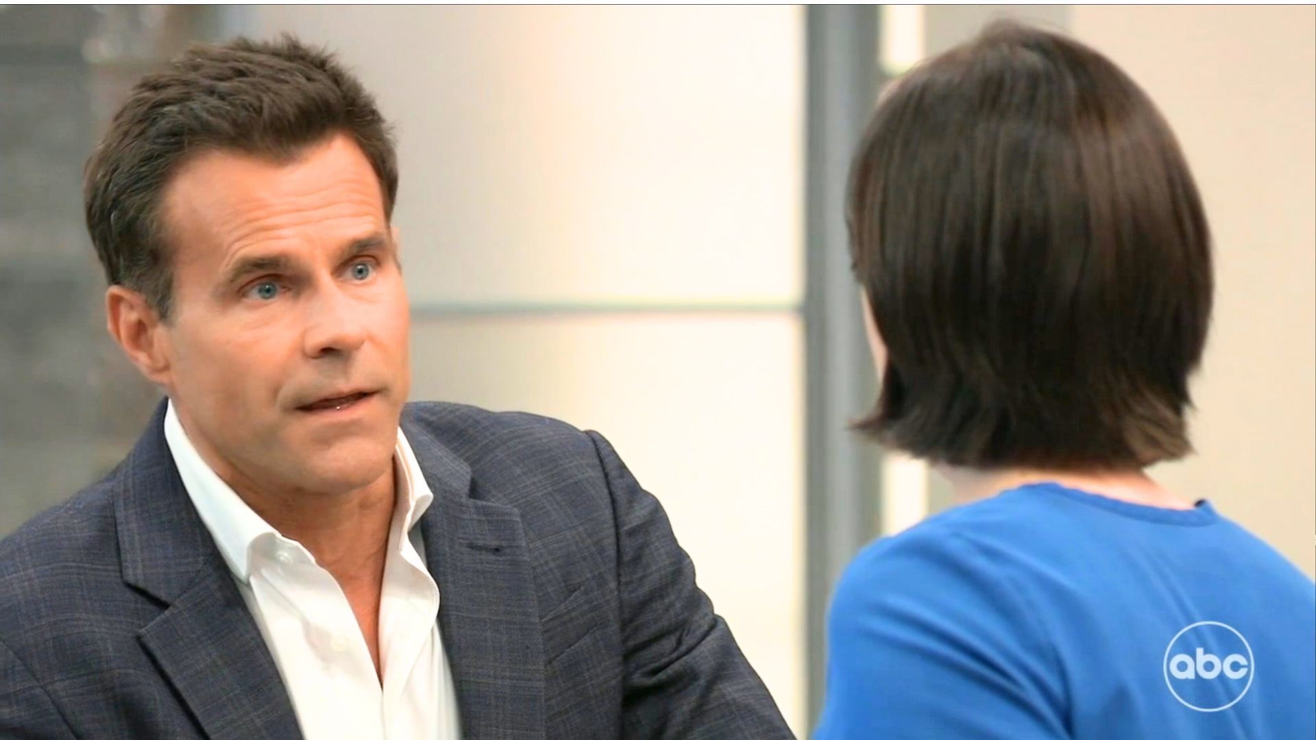 Drew (Cameron Mathison) is in the doghouse with Willow (Katelyn MacMullen) on General Hospital | Image: ABC