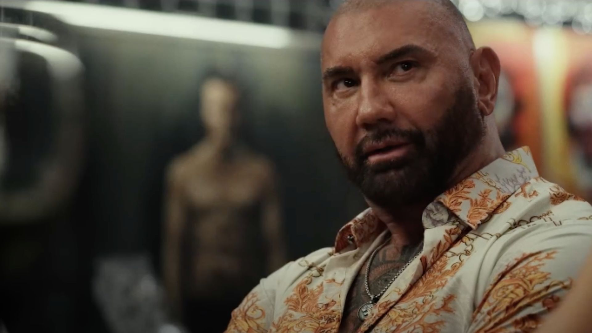 A still of Dave Bautista in Glass Onion: A Knives Out Mystery 